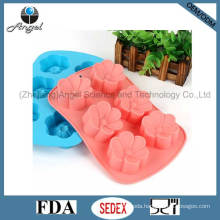 6 Flowers Silicone Chocolate Mold Cube Tray Baking Tool Sc34